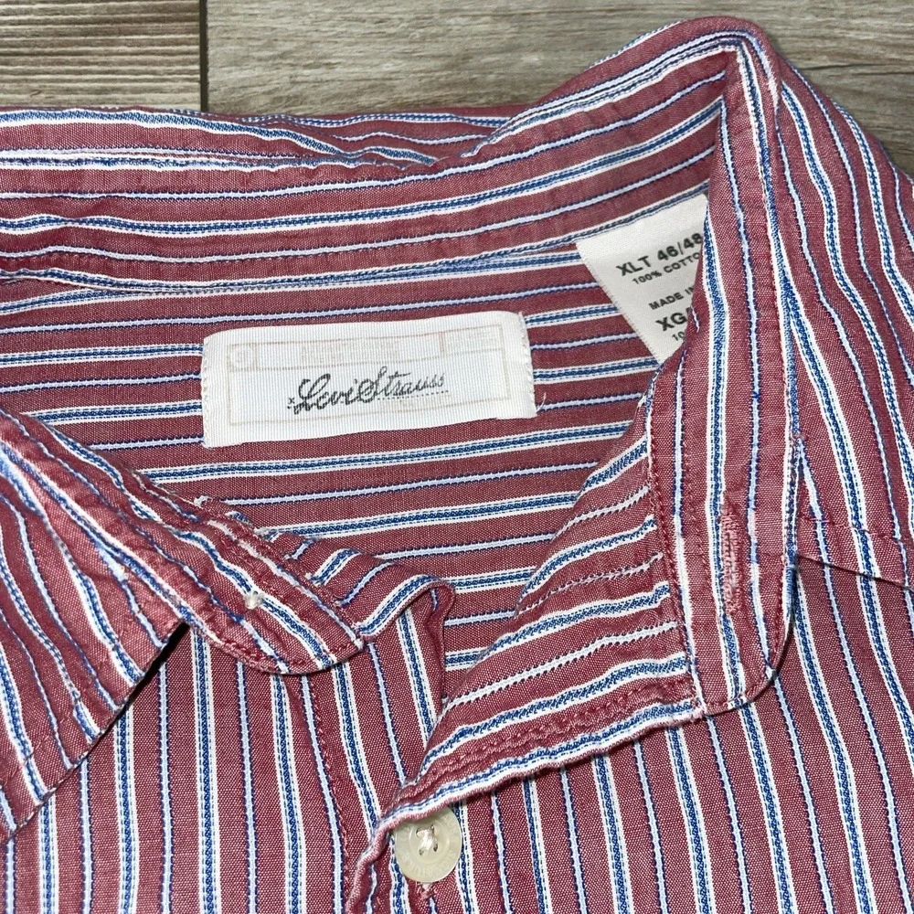 Levi Strauss Signature Striped Button Down Shirt Mens XLT